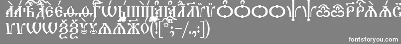 TriodionCapsUcs-Schriftart – Weiße Schriften auf grauem Hintergrund
