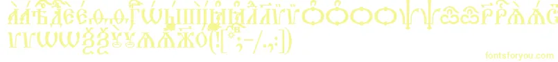 TriodionCapsUcs Font – Yellow Fonts on White Background