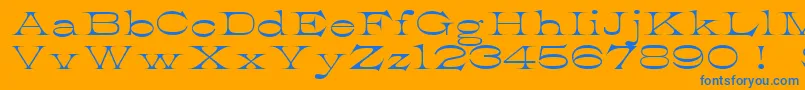 K22AthenianWide Font – Blue Fonts on Orange Background