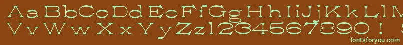 K22AthenianWide Font – Green Fonts on Brown Background