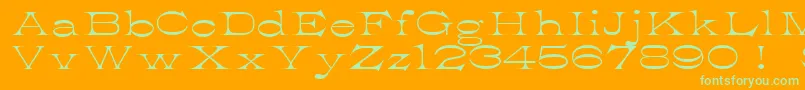 K22AthenianWide Font – Green Fonts on Orange Background