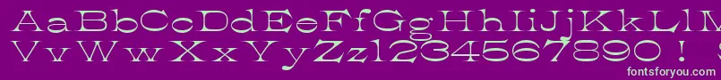 K22AthenianWide Font – Green Fonts on Purple Background