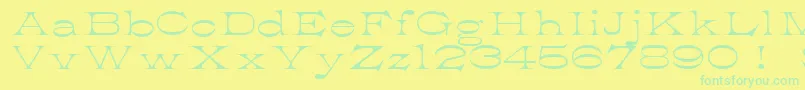 K22AthenianWide Font – Green Fonts on Yellow Background