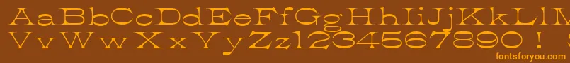 K22AthenianWide Font – Orange Fonts on Brown Background