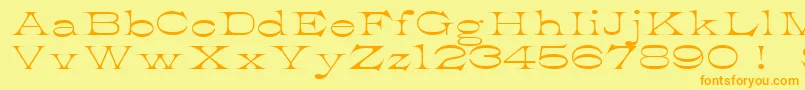 K22AthenianWide Font – Orange Fonts on Yellow Background