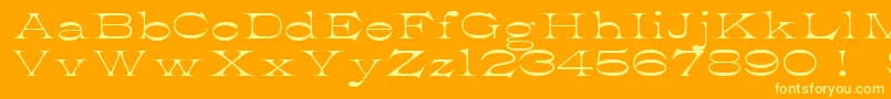 K22AthenianWide-Schriftart – Gelbe Schriften auf orangefarbenem Hintergrund