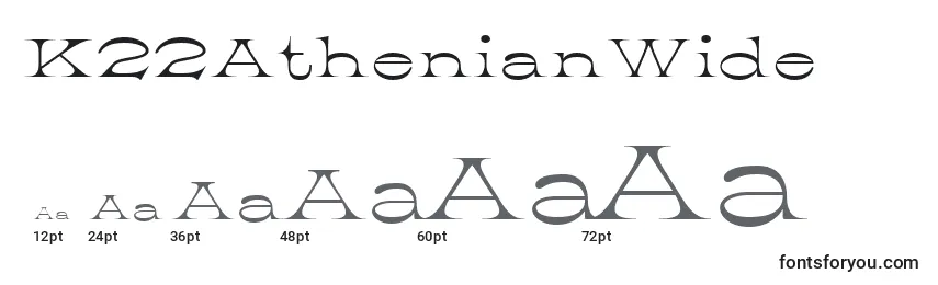 K22AthenianWide Font Sizes