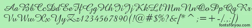 フォントAmazonen – 緑の背景に黒い文字