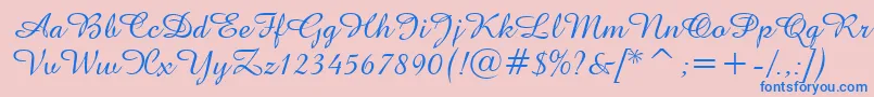 Weitere Informationen zur Amazonen-Schriftart Amazonen-Schriftart – Blaue Schriften auf rosa Hintergrund