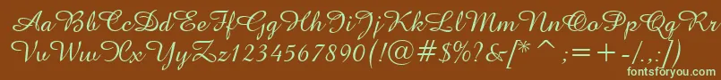 Amazonen Font – Green Fonts on Brown Background