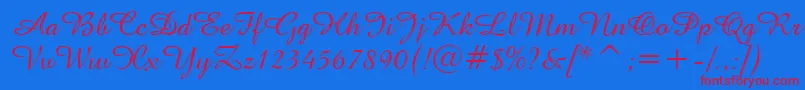 Amazonen Font – Red Fonts on Blue Background