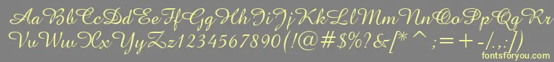 Amazonen Font – Yellow Fonts on Gray Background