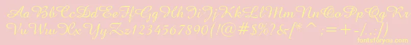 Amazonen Font – Yellow Fonts on Pink Background