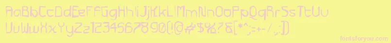 Futurexg-fontti – vaaleanpunaiset fontit keltaisella taustalla