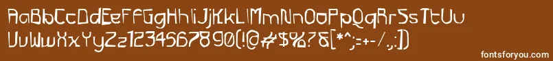 Futurexg-Schriftart – Weiße Schriften auf braunem Hintergrund