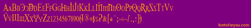 FireOfYsgardCondensed Font – Orange Fonts on Purple Background