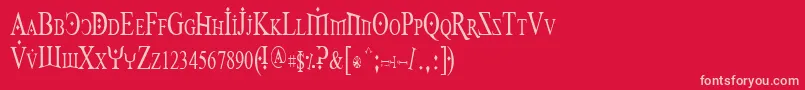 フォントFireOfYsgardCondensed – 赤い背景にピンクのフォント