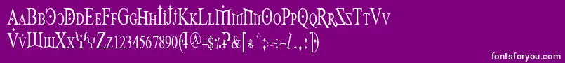 Czcionka FireOfYsgardCondensed – białe czcionki na fioletowym tle