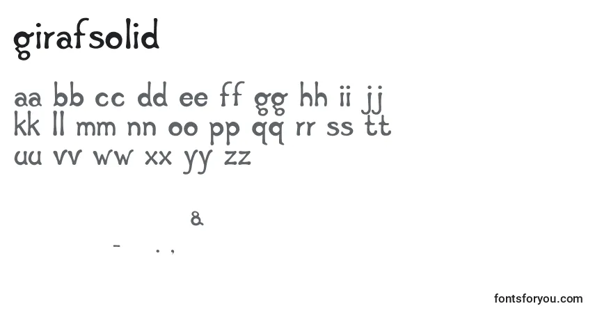 Schriftart GirafSolid – Alphabet, Zahlen, spezielle Symbole