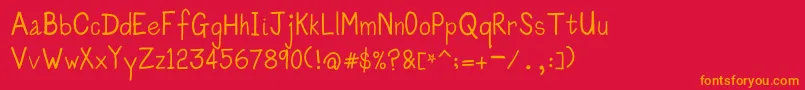 Kidscraw Font – Orange Fonts on Red Background