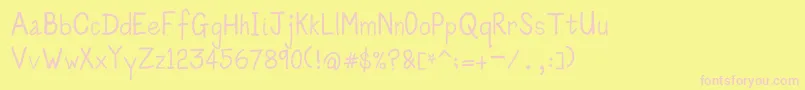 Kidscraw Font – Pink Fonts on Yellow Background