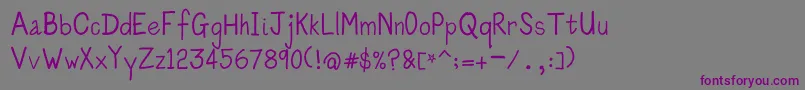 Kidscraw Font – Purple Fonts on Gray Background