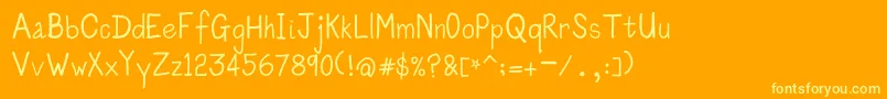 Kidscraw Font – Yellow Fonts on Orange Background