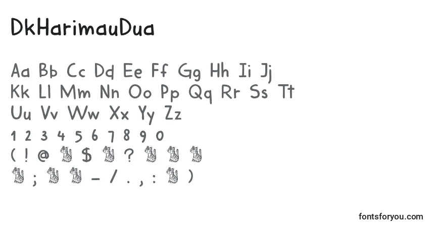 Schriftart DkHarimauDua – Alphabet, Zahlen, spezielle Symbole