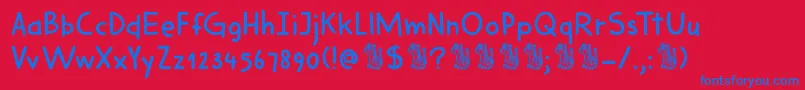 DkHarimauDua Font – Blue Fonts on Red Background