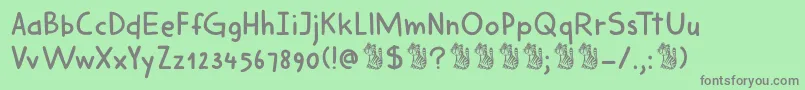 DkHarimauDua Font – Gray Fonts on Green Background