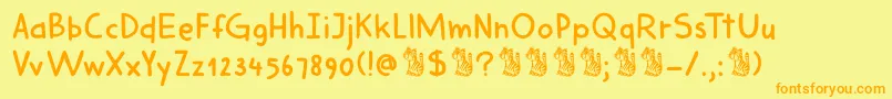 DkHarimauDua Font – Orange Fonts on Yellow Background