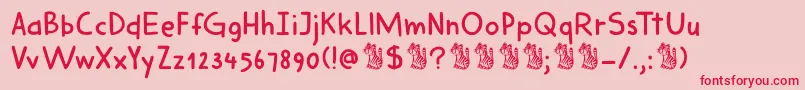 DkHarimauDua Font – Red Fonts on Pink Background