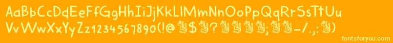 DkHarimauDua Font – Yellow Fonts on Orange Background
