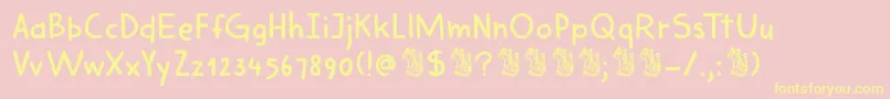 DkHarimauDua Font – Yellow Fonts on Pink Background