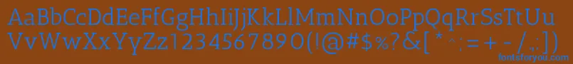 AnticslabRegular Font – Blue Fonts on Brown Background