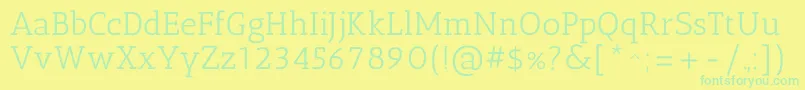 AnticslabRegular Font – Green Fonts on Yellow Background