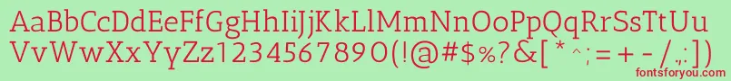 AnticslabRegular Font – Red Fonts on Green Background