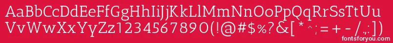 フォントAnticslabRegular – 赤い背景に白い文字