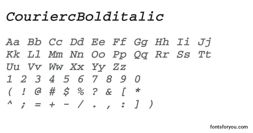 Schriftart CouriercBolditalic – Alphabet, Zahlen, spezielle Symbole