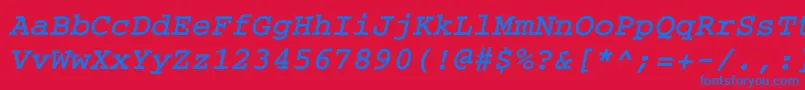 Saiba mais sobre a fonte CouriercBolditalic Fonte CouriercBolditalic – fontes azuis em um fundo vermelho