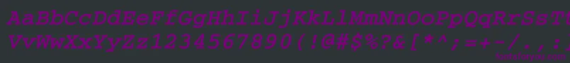 Więcej informacji o czcionce CouriercBolditalic Czcionka CouriercBolditalic – fioletowe czcionki na czarnym tle