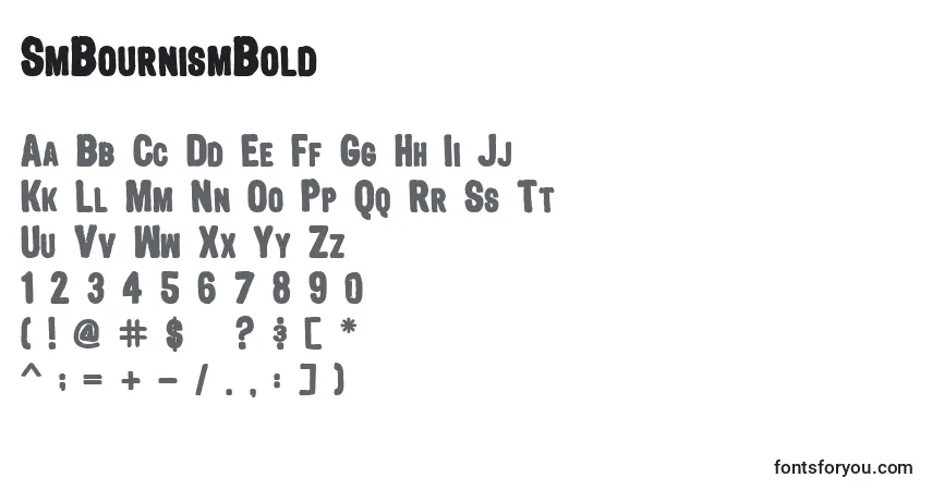 Шрифт SmBournismBold – алфавит, цифры, специальные символы