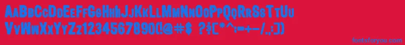 SmBournismBold Font – Blue Fonts on Red Background