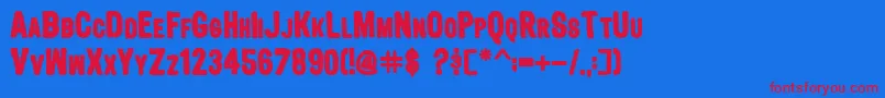 SmBournismBold Font – Red Fonts on Blue Background