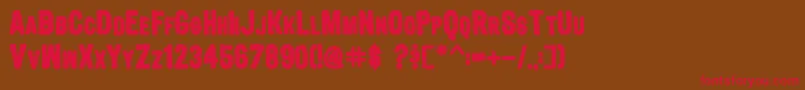 フォントSmBournismBold – 赤い文字が茶色の背景にあります。