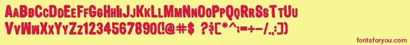 SmBournismBold Font – Red Fonts on Yellow Background