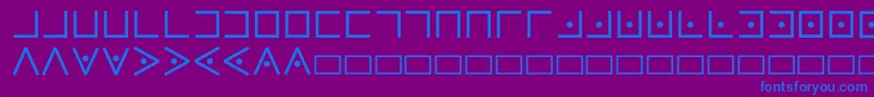 Pigpencipher Font – Blue Fonts on Purple Background