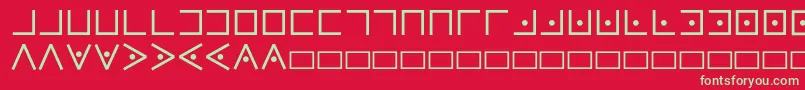 フォントPigpencipher – 赤い背景に緑の文字