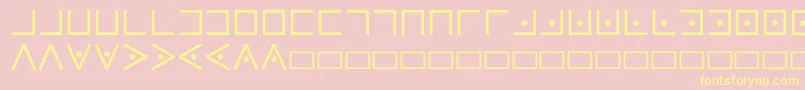 Pigpencipher-Schriftart – Gelbe Schriften auf rosa Hintergrund