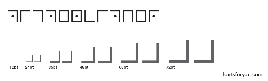 Größen der Schriftart Pigpencipher